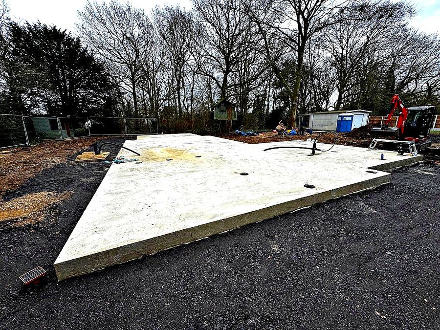 JDG Groundworks — Completed slab with service penetrations — ready for build day